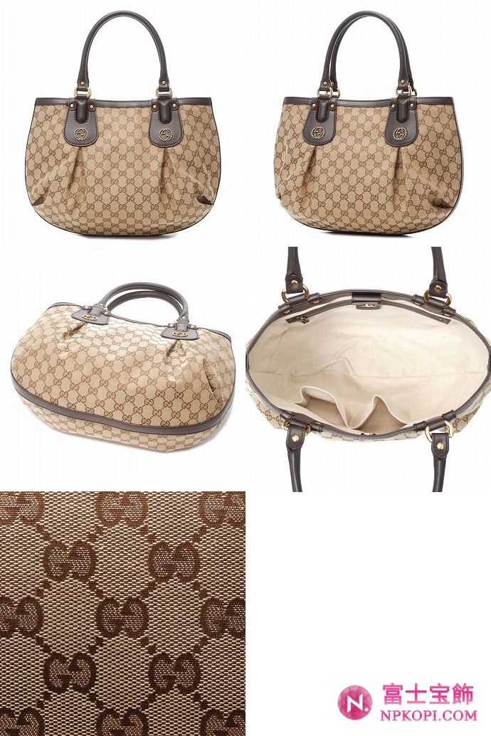 GUCCI/グッチ 2012年春夏新作SCARLETT定番キャンバスGG柄スタッズGディテールミディアムトートバッグ 269953 FAFXT 9739 